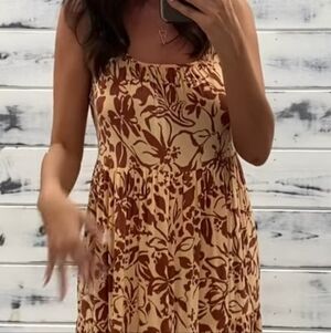 Lush Rust Brown and Cream Floral Maxi Dress